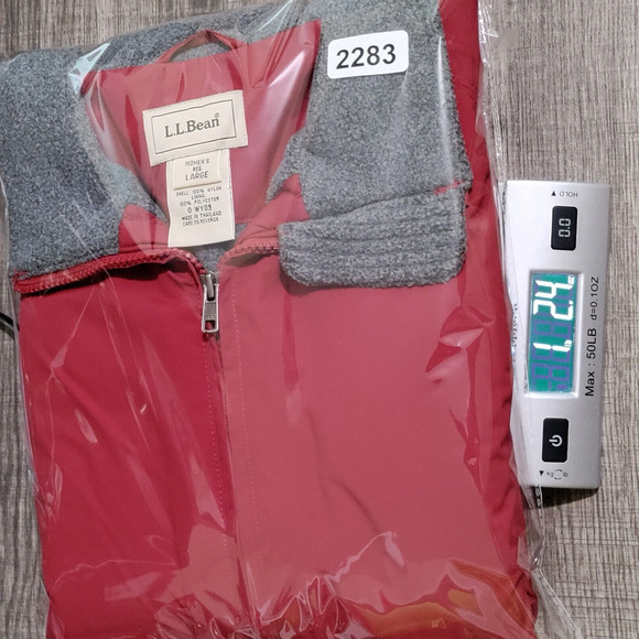 L.L. Bean Womens Large Vest Red Gray Fleece Lined Zip Up Pockets 0 WY09 - Picture 12 of 12
